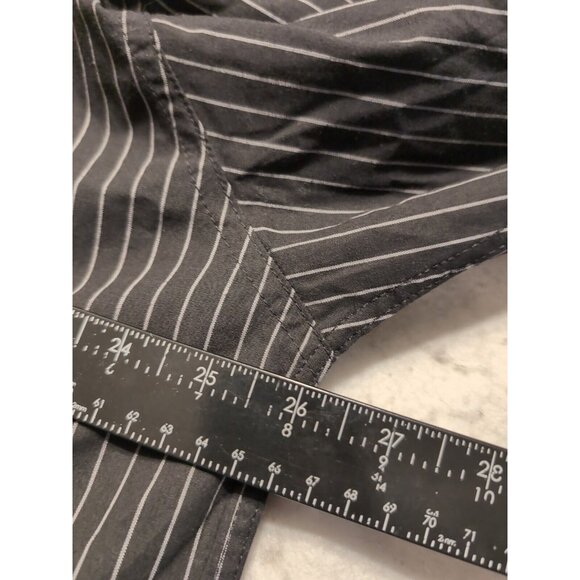 Southpole Black Striped Men's Roll Tab Long Sleeve Button Up Shirt Size 5XL - Picture 5 of 6